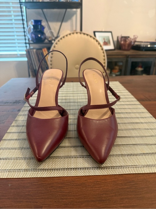 Aldo Shoes - Aldo Pointed Slingback Heels in Wine Burgundy